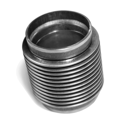 DarkFab 3.0" OD Slip Fit T304 Polished Stainless Steel Exhaust Bellow Flex Joint