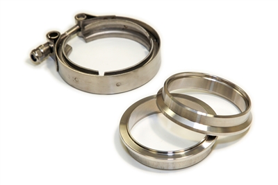 DarkFab 3" V-BAND MALE/FEMALE FLANGE AND CLAMP ASSEMBLY